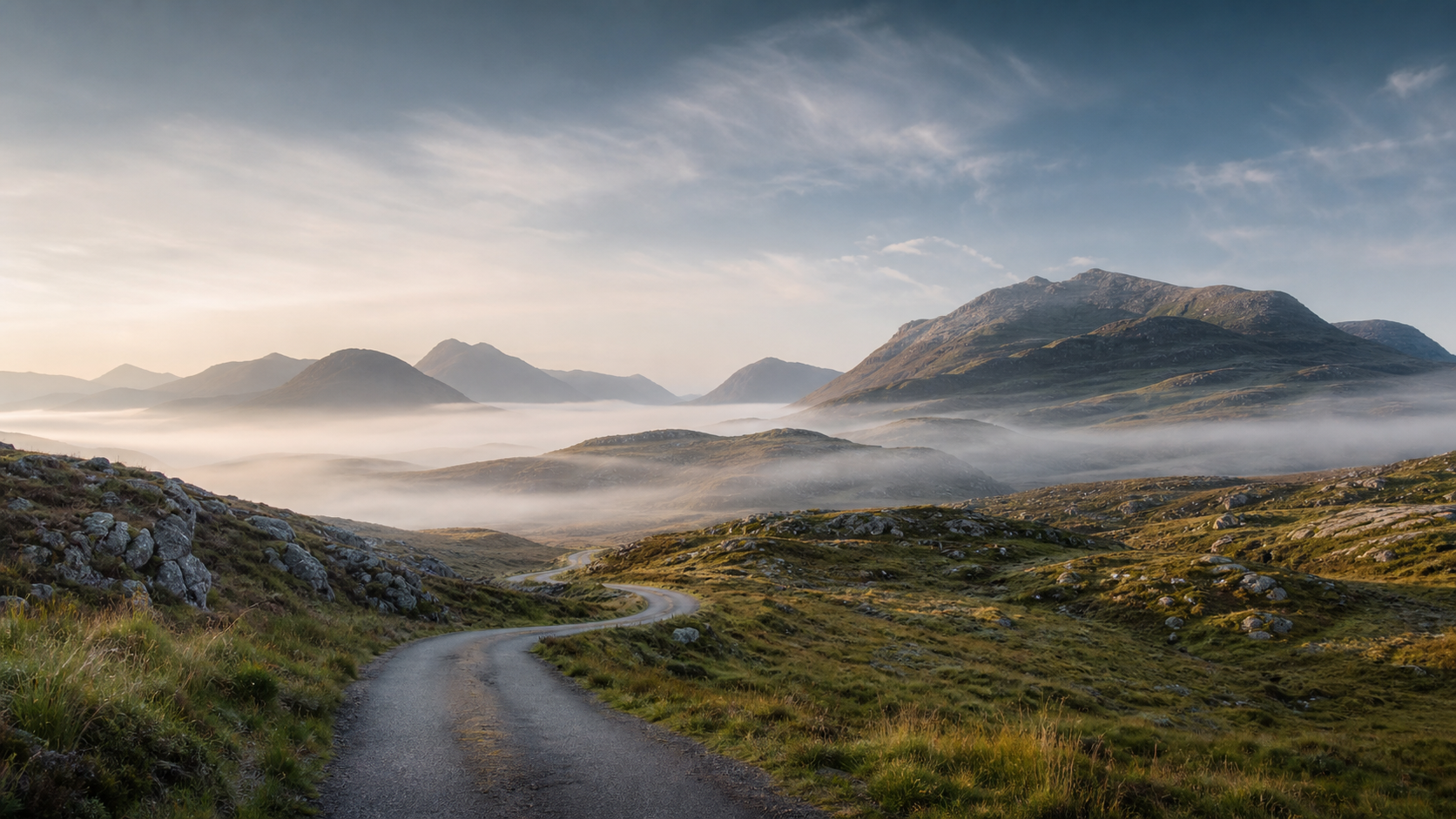 Route dans les Highlands d'Écosse